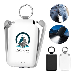2,000 mAh Mini Power Bank With Built-In Cables & Clip
